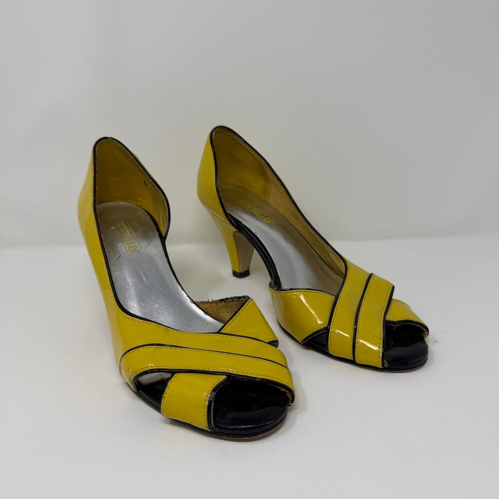 Seychelles Yellow Patent Peep Toe Heels Size 6